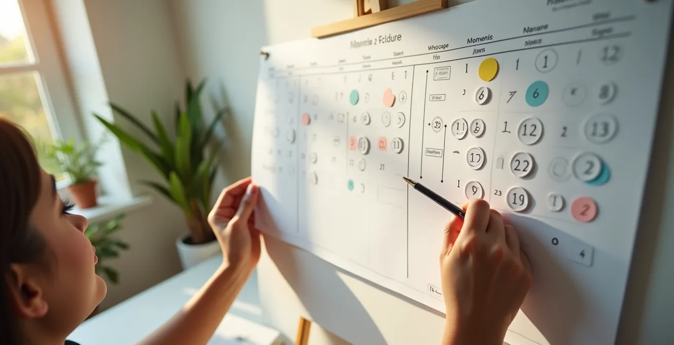 Calendrier et timeline montrant les dates clés de dépôt de dossiers d'aide au déménagement