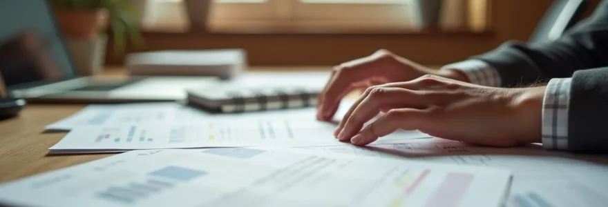 Personne organisant des documents financiers et plans de budgétisation pour un déménagement serein